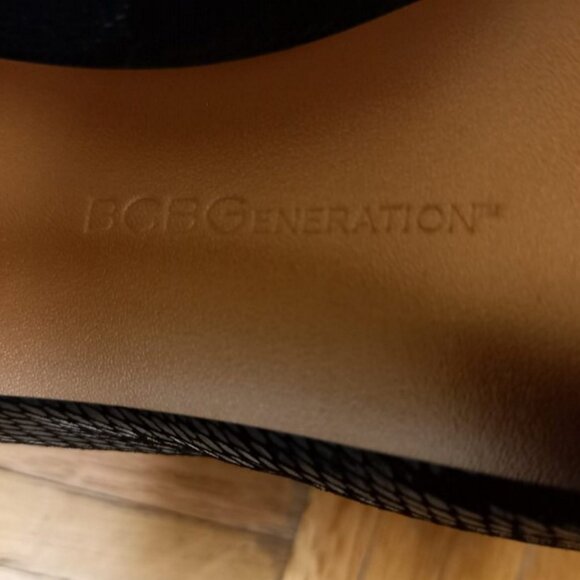 BCBGeneration Parade Platform Pump black leather stilettos, size 8 / 38 - Picture 9 of 15